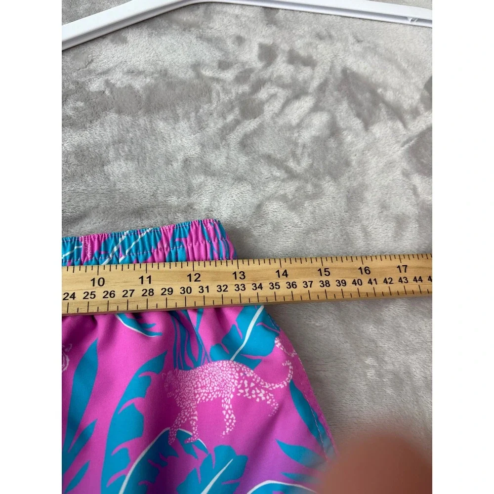 Chubbies Mens Pink Blue Ombre Jungle Tiger Leopard Swim Trunks Small 5.5 Inseam
